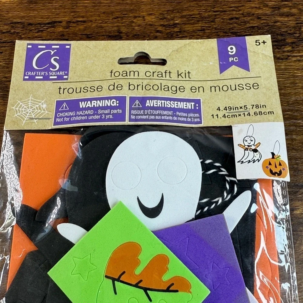 NWT Halloween Ghost Foam Craft Kit with Orange and Black